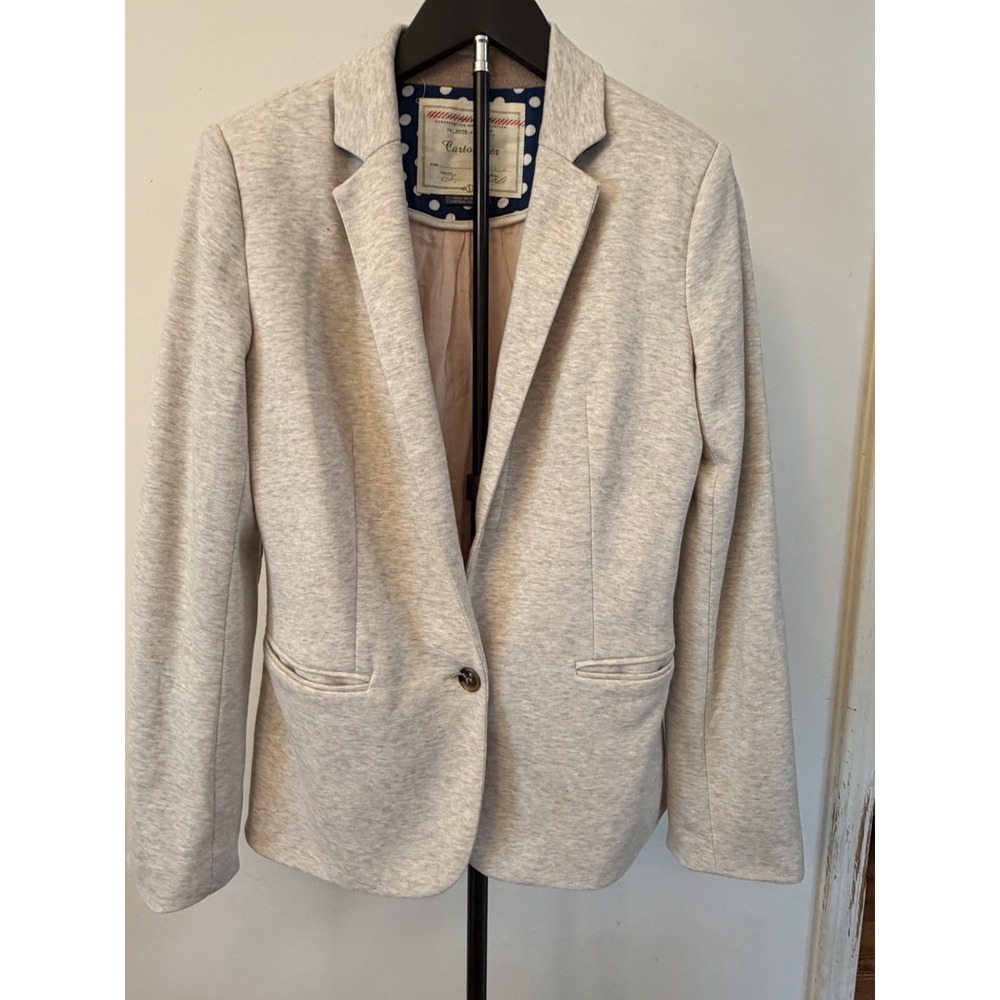 Anthropologie CARTONNIER Cream Button Blazer Jacket Office Career Pocket SIZE S